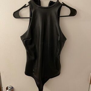 SKIMS Faux Leather Bodysuit black NWT